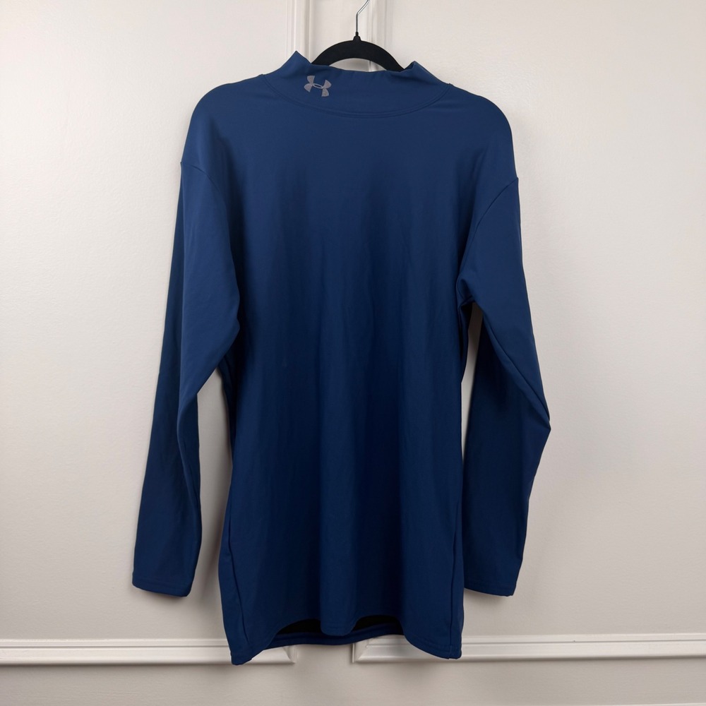 Under Armour ColdGear Mock Neck Long Sleeve Compression Shirt Navy Blue XL